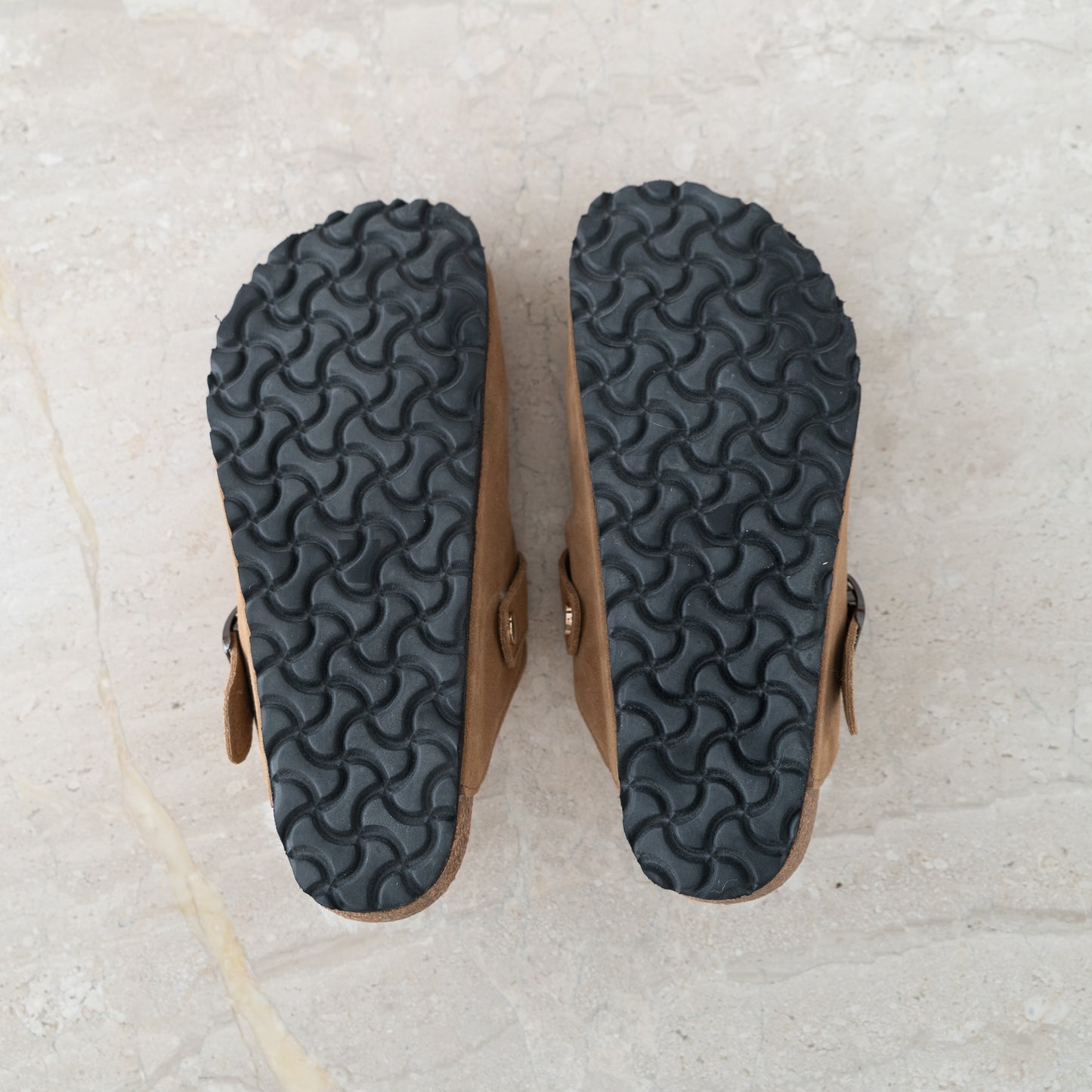Clog Suede Leather/Sheepskin - Walnut Brown
